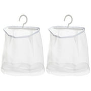 icolorfuled 2pcs Hanging Mesh Bag Multi-functional Mesh Laundry Bag Clothespin Bag Kitchen Mesh Pouch
