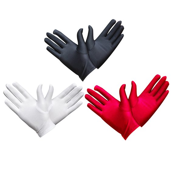 icolorfuled 3 Pairs Elastic Spandex Gloves Jewelry Inspection Gloves Etiquette Glove Performance Gloves (White + Black )