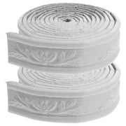 White Self Adhesive Wallpaper Border Wall Trim Strip Fashion Design for Decoration 2 Roll