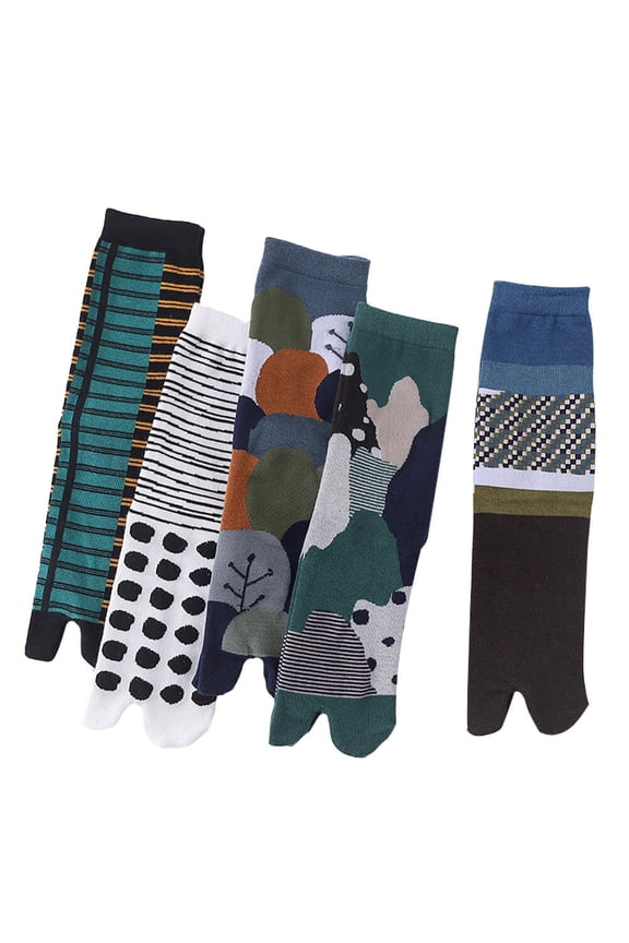 5 Pairs Flop Toe Cotton Socks Tabi Socks Non-Socks
