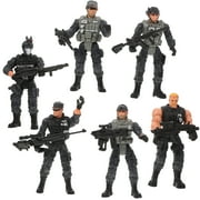 icolorfuled 6Pcs Soldier Action Figures with Movable Joints Army Models Decoration