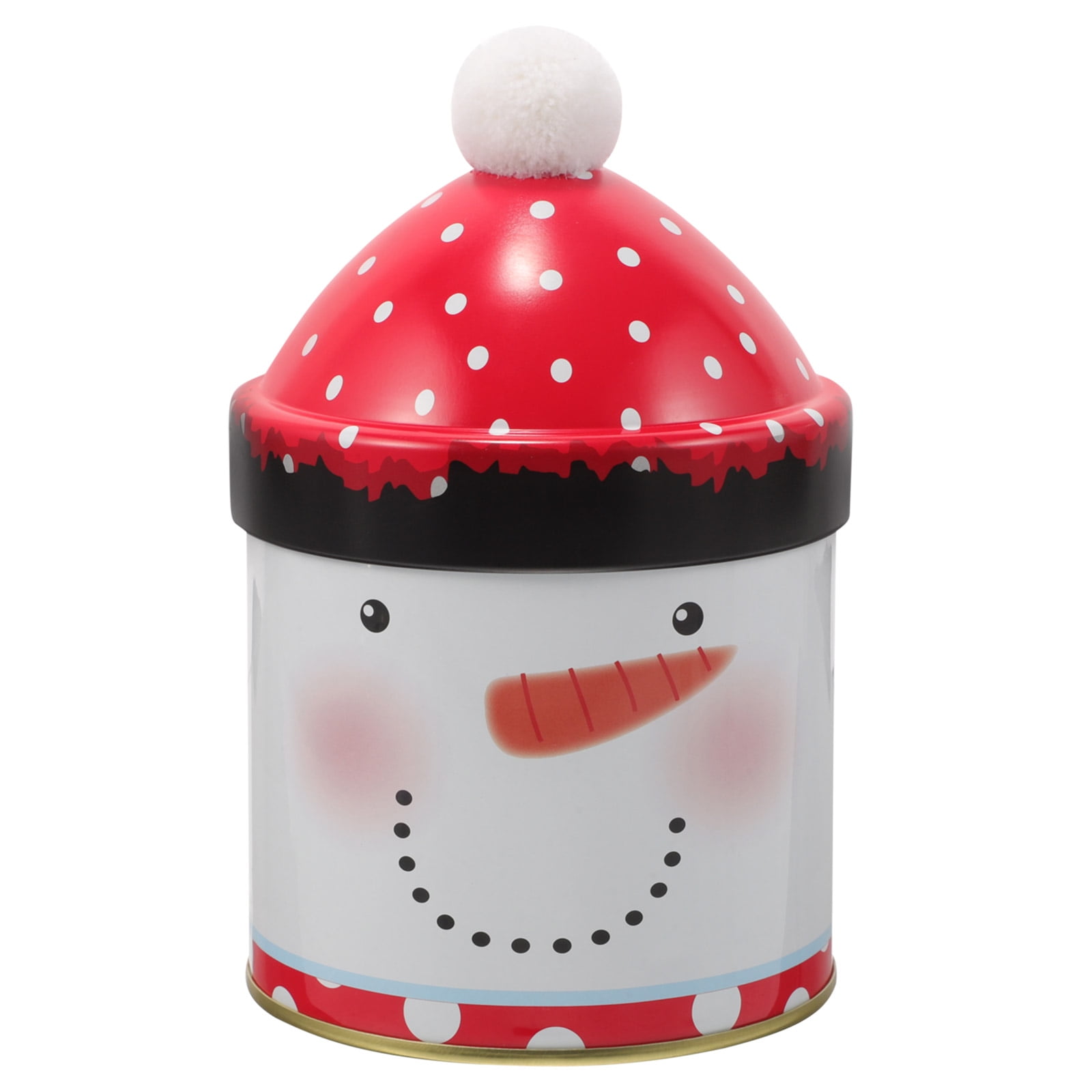 icolorfuled Christmas Cookie Jar Metal Snowman Candy Tin Canister for Holiday Treats