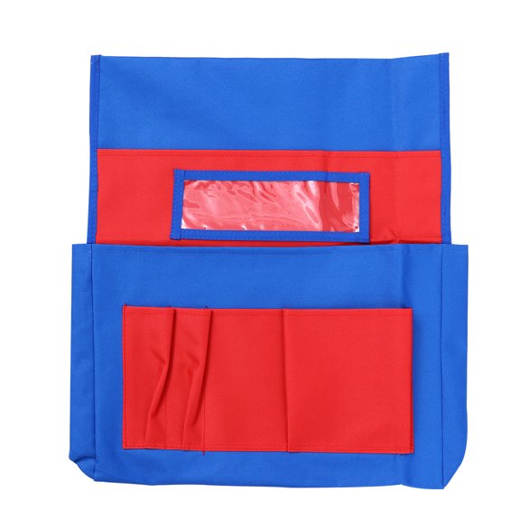 icolorfuled Classroom Chair Storage Bag w/ Name Tag & File Pouch, Red