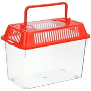 icolorfuled Mini Fish Tank Plastic Handheld Fish Tank for Turtle and Pet Fish (- Lid for Random)