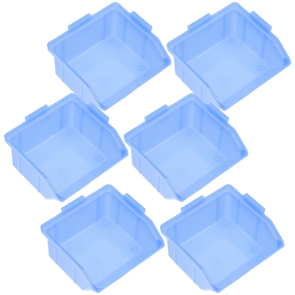 icolorfuled Plastic Storage Bins Stackable Nesting Shelf Box Blue 6pcs