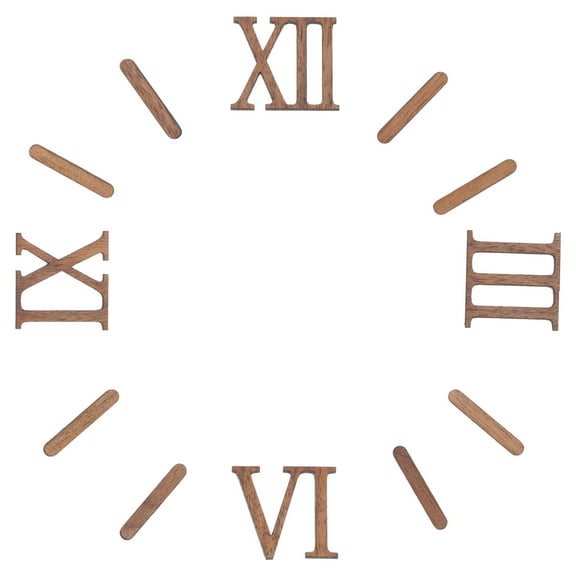icolorfuled Roman Clock Numerals DIY Wall Clock Replacement Numbers Wooden Kit