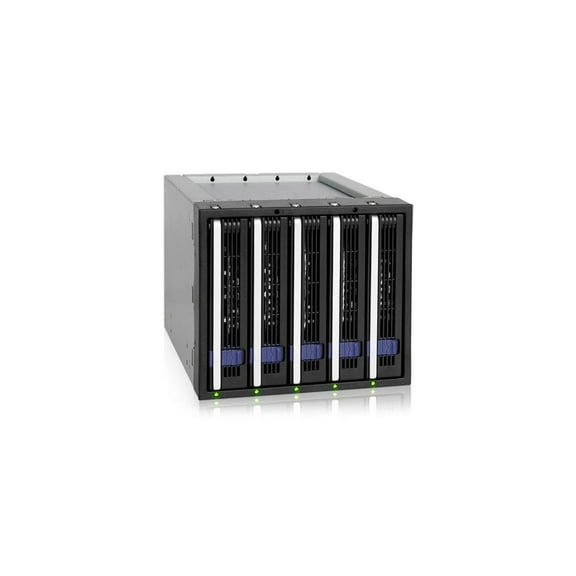 icy dock fatcage mb155sp-b 5 bay ez-tray 3.5 sata hard drive hot-swap backplane cage in 3x 5.25 bay