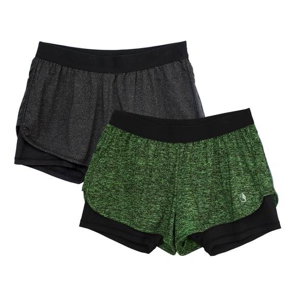 icyzone Exercise Athletic Jogging Shorts 2-in-1