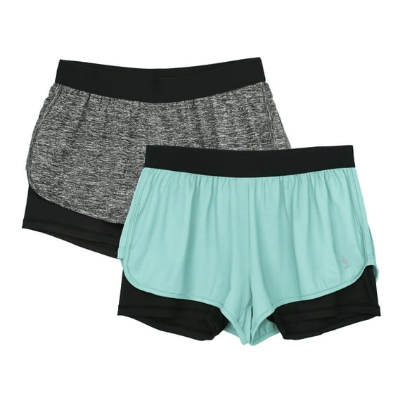 icyzone Exercise Athletic Jogging Shorts 2-in-1