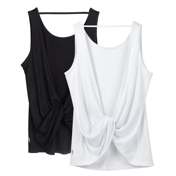 icyzone Open Back Athletic Yoga Tops Gym Shirts Workout Tank Tops for Women