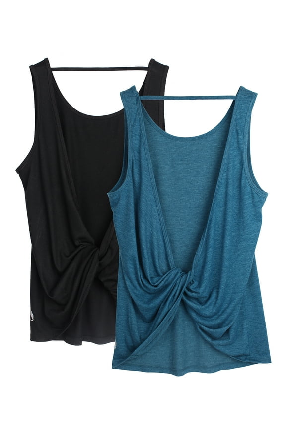 Open Back Athletic Yoga Tops Gym Shirts Workout Tank Tops for Women