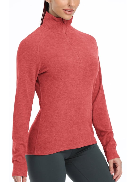 Quarter Zip Pullover for Women Thermal Long Sleeve Shirts Fleece Jacket