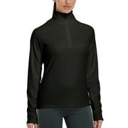 icyzone Quarter Zip Pullover for Women Thermal Long Sleeve Shirts Fleece Jacket