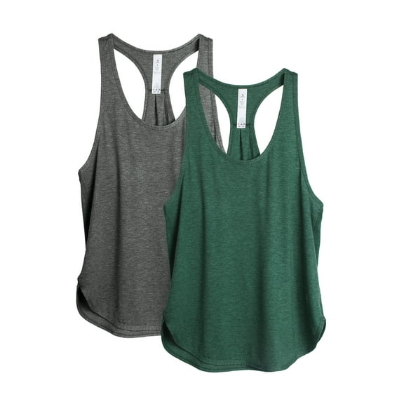 icyzone Racerback Workout Tank Tops for Women - Athletic Running Yoga Tops