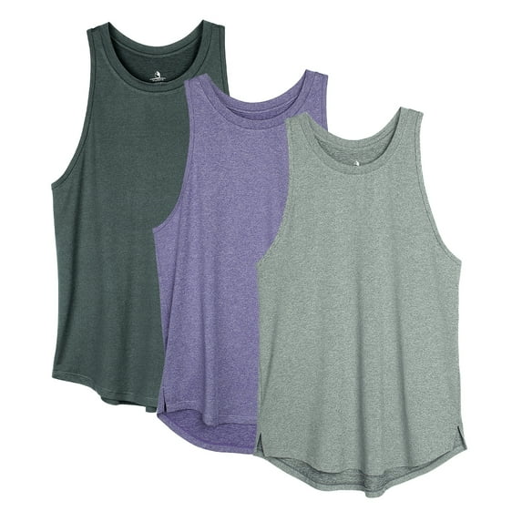 icyzone Women's Racerback Workout Tank Tops - Athletic Yoga Tops, Running Exercise Gym Shirts (Pack of 3)