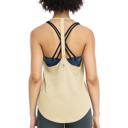 icyzone Workout Shirts Yoga Tops T-Back Running Tank Top