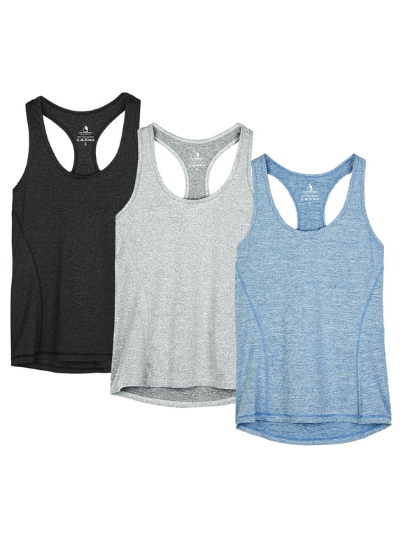 Workout Tank Tops for Women - Racerback Athletic Yoga Tops, Running Exercise Gym Shirts(Pack of 3)
