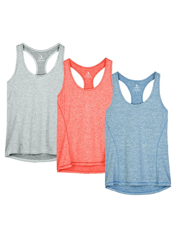 Workout Tank Tops for Women - Racerback Athletic Yoga Tops, Running Exercise Gym Shirts(Pack of 3)