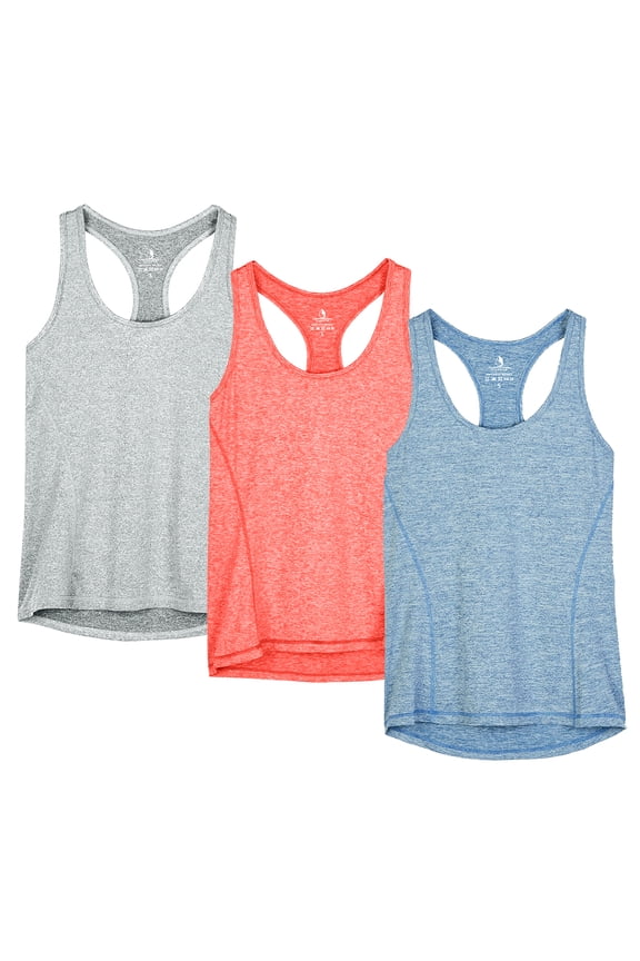 Workout Tank Tops for Women - Racerback Athletic Yoga Tops, Running Exercise Gym Shirts(Pack of 3)