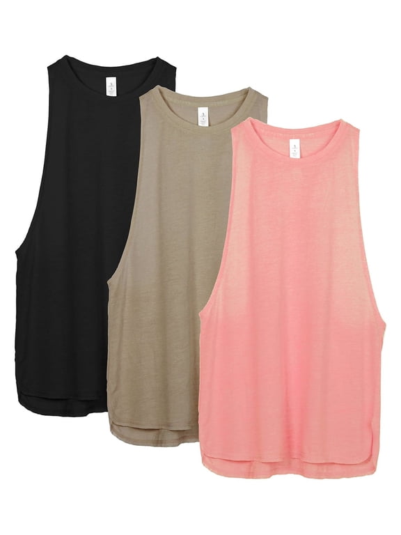 Workout Tank Tops for Women - Running Muscle Tank Sport Exercise Gym Yoga Tops Athletic Shirts(Pack of 3)