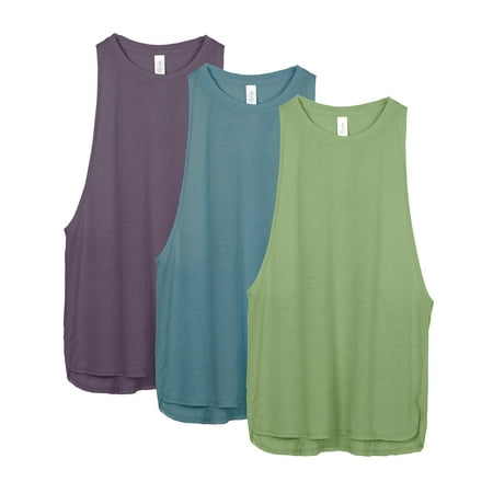 icyzone Workout Tank Tops for Women - Running Muscle Tank Sport Exercise Gym Yoga Tops Athletic Shirts(Pack of 3)