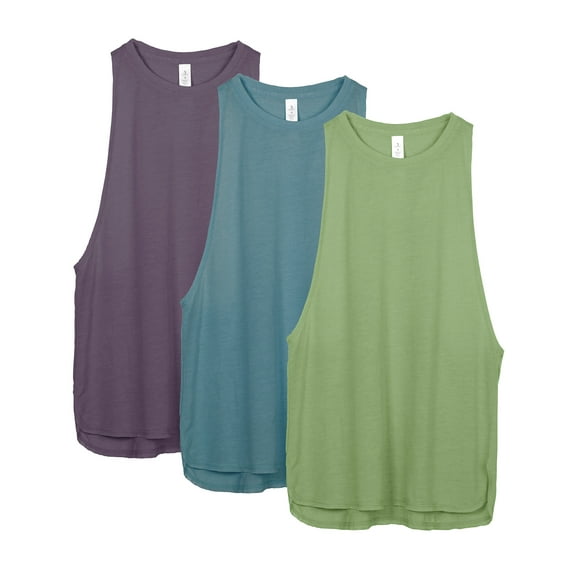icyzone Workout Tank Tops for Women - Running Muscle Tank Sport Exercise Gym Yoga Tops Athletic Shirts(Pack of 3)