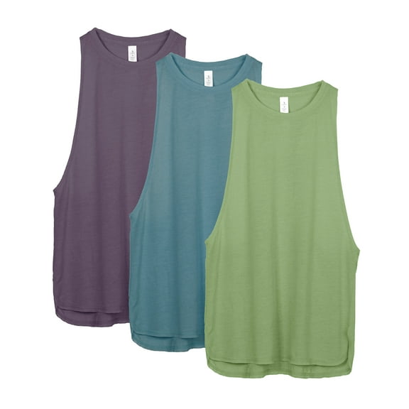 icyzone Workout Tank Tops for Women - Running Muscle Tank Sport Exercise Gym Yoga Tops Athletic Shirts(Pack of 3)
