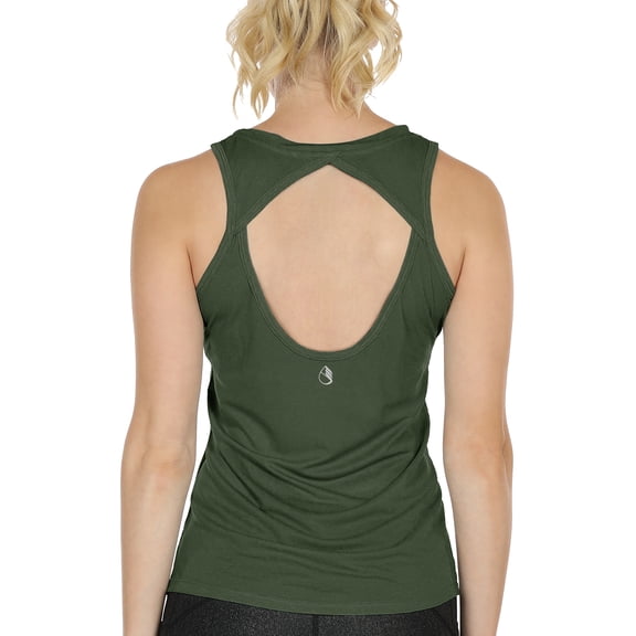 icyzone Yoga Tops Activewear Workout Clothes Open Back Fitness Racerback Tank Tops for Women