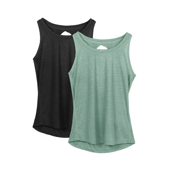 icyzone Yoga Tops Activewear Workout Clothes Open Back Fitness Racerback Tank Tops for Women