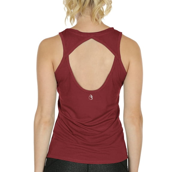 icyzone Yoga Tops Activewear Workout Clothes Open Back Fitness Racerback Tank Tops for Women