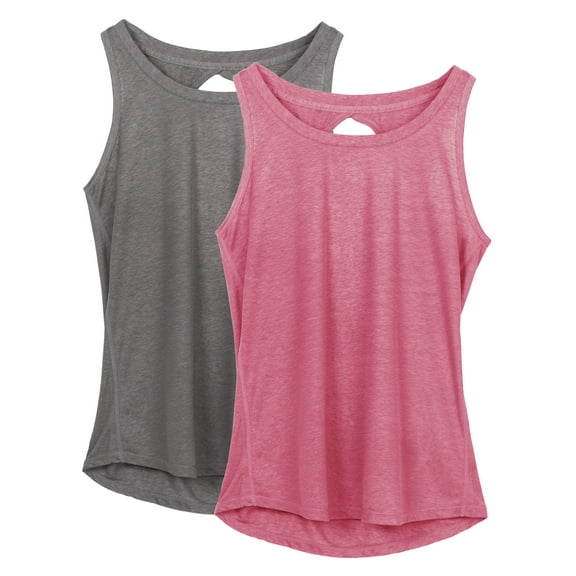icyzone Yoga Tops Activewear Workout Clothes Open Back Fitness Racerback Tank Tops for Women
