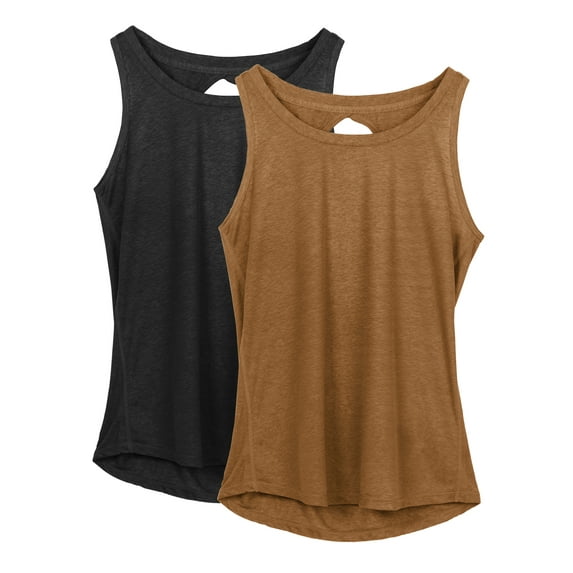 icyzone Yoga Tops Activewear Workout Clothes Open Back Fitness Racerback Tank Tops for Women