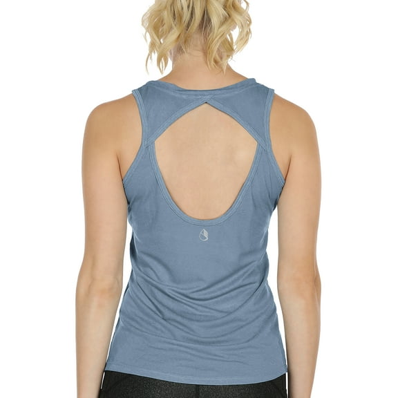 icyzone Yoga Tops Activewear Workout Clothes Open Back Fitness Racerback Tank Tops for Women