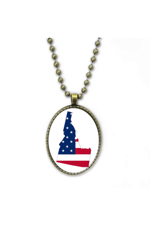 idaho amemap stars stripes flag necklace vintage chain bead pendant jewelry collection