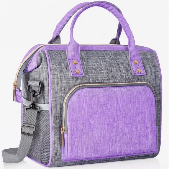 Insulated Lunch Bag for Women, Large 12L Reusable Cooler Lunch Box for Work, Office, Picnic, Leakproof Tote with Shoulder Strap
