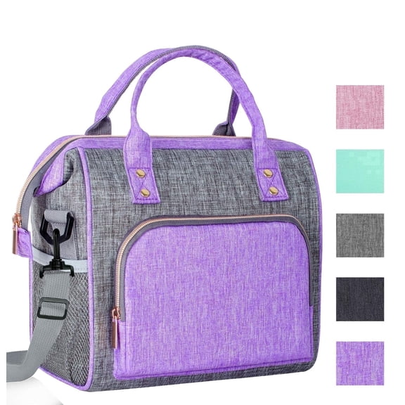 Insulated Lunch Bag for Women, Large 12L Reusable Cooler Lunch Box for Work, Office, Picnic, Leakproof Tote with Shoulder Strap