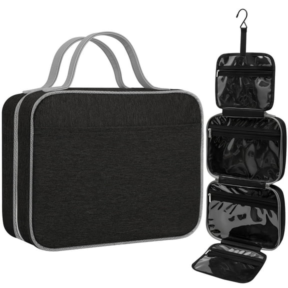 ideaTech Travel Toiletry Bag for Women, Portable Hanging Organizer with Generous Space for Toiletries and Cosmetics, Makeup Bag Travel Accessories