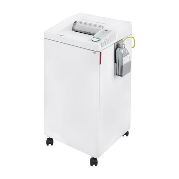 ideal. 2604 cross-cut paper shredder, P-4 security level, designed for 8-10 users, shreds 23-25 sheets at a time