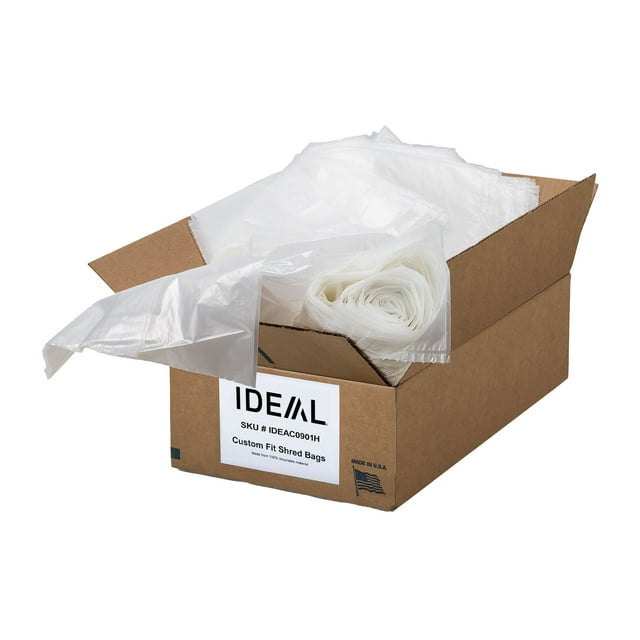ideal Shredder Bags, 40” x 48”, 56 Gallon Bag, Gusseted, Compatible with ideal Shredder Models 3105, 3804, 4002, 4005, 4605, 4606