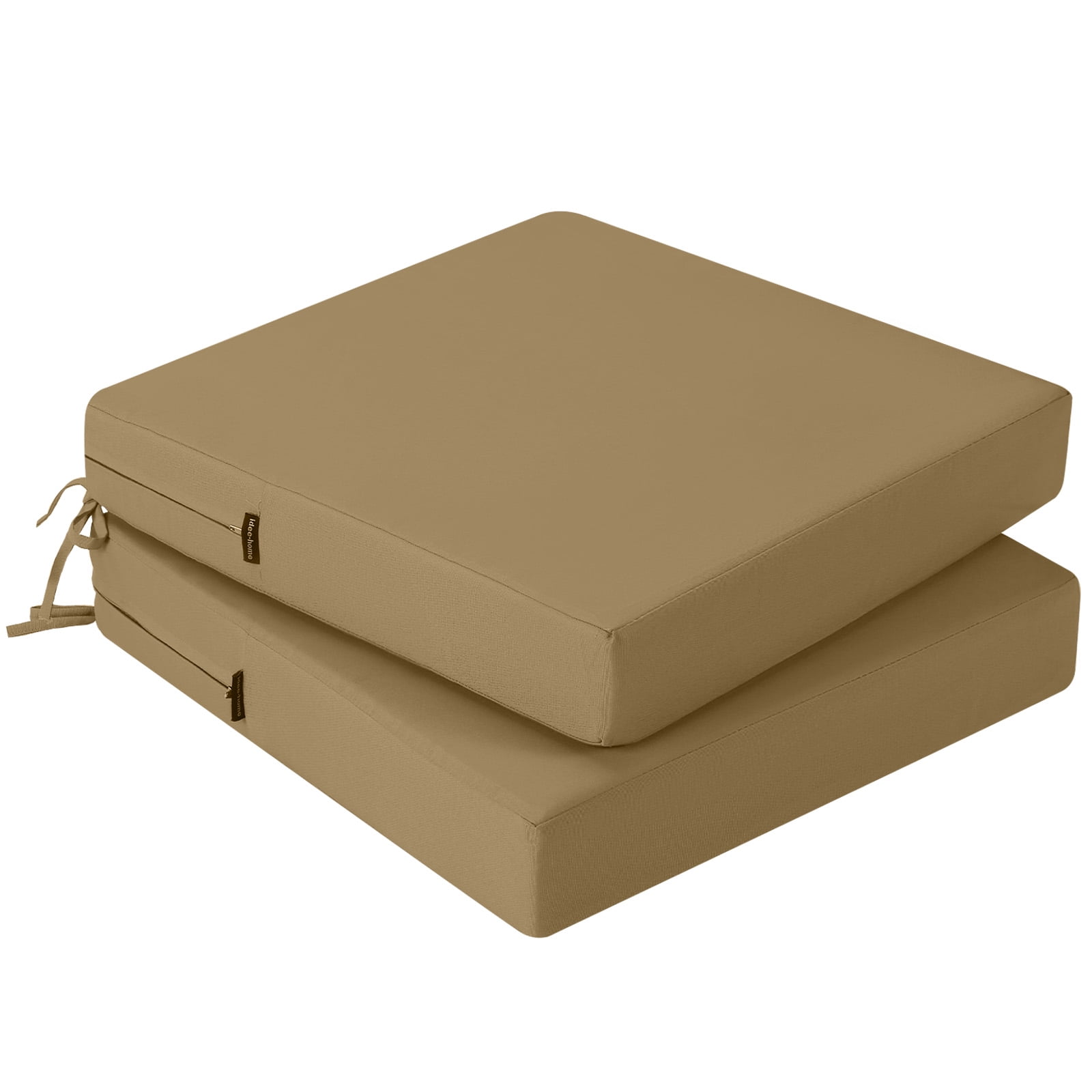 idee-home Outdoor Chair Cushions Set of 2, Outdoor Seat Cushions 22x22 Waterproof, Patio Chair Cushion Color Fastness with Ties Patio Furniture Garden Sofa Couch Pads