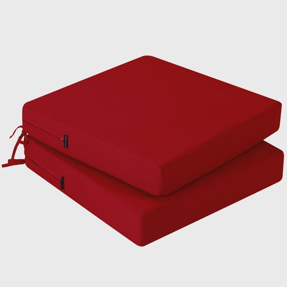 idee-home Outdoor Chair Cushions Set of 2, Outdoor Seat Cushions 24 x 24 Waterproof, Patio Chair Cushion Color Fastness with Ties Patio Furniture Garden Sofa Couch Pads