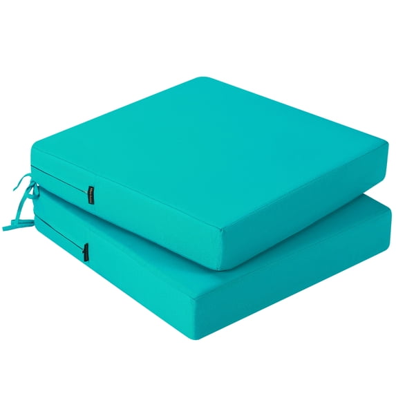 idee-home Outdoor Chair Cushions Set of 2, Outdoor Seat Cushions 19x19 Waterproof, Patio Chair Cushion Color Fastness with Ties Patio Furniture Garden Sofa Couch Pads