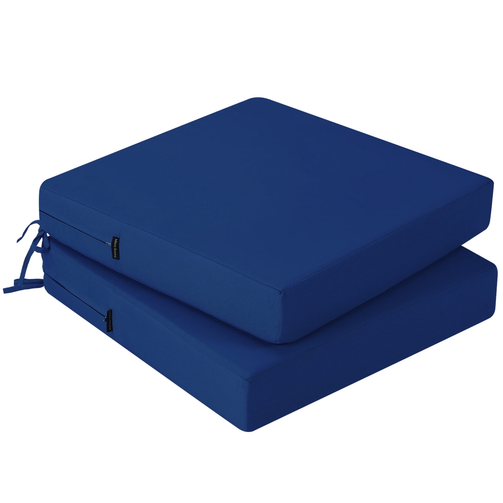 idee-home Outdoor Chair Cushions Set of 2, Outdoor Seat Cushions 22x22 Waterproof, Patio Chair Cushion Color Fastness with Ties Patio Furniture Garden Sofa Couch Pads