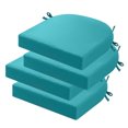 thumbnail image 1 of idee-home Outdoor Chair Cushions Set of 4, Thick 17" x 17" x 3" Patio Chair Cushions for Outdoor Furniture Waterproof with Ties, Outdoor Seat Cushion, Patio Chair Pads Dining Chair Blue, 1 of 8