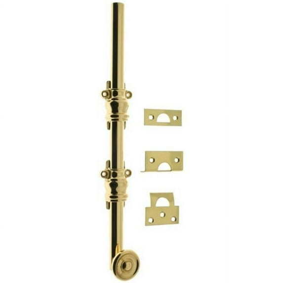 idh by st. simons 11204-003 solid brass ornamental bolt with decorative swirl knob, polished brass - 8 in.