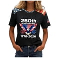 thumbnail image 1 of idosla 250 Anniversary USA Shirt Women 250Th Anniversary Tshirt 1776-2026 Patriotic Shirts American Flag Eagle Tops (Blue, 5XL), 1 of 6
