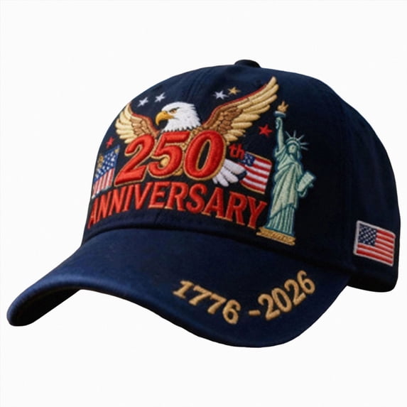 idosla 250th Anniversary USA Hat,1776-2026 Patriot Baseball Cap Adjustable Classic Retro Embroidered Eagle Hat for Men Women Gifts (Dark Blue, One Size)