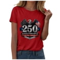 thumbnail image 1 of idosla 250th Anniversary USA Shirt Womens United States 250th T-Shirt 1776-2026 American Flag Graphic Tee 4 of July Top (Red, M), 1 of 8