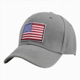 thumbnail image 1 of idosla American Flag Baseball Cap for Men Women, Tactical-Inspired Patriotic Design with USA Flag Embroidery & Adjustable Fit (Grey, One Size), 1 of 3