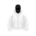 thumbnail image 1 of idosla Balaclava Hoodie with Built In Balaclava, Double Hooded Zip Jacket Wind-resistant Winter Hoodies (White, XXL), 1 of 5